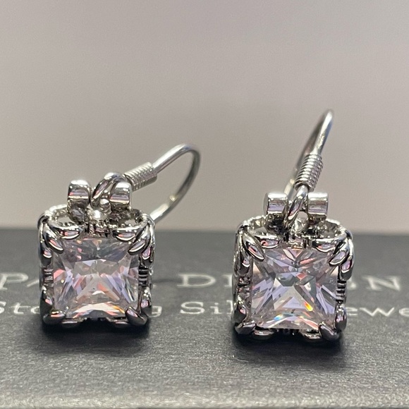 Silpada Sterling Silver Uptown Cubic Zirconia Earrings W0975 - Picture 5 of 14